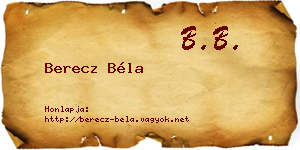 Berecz Béla névjegykártya